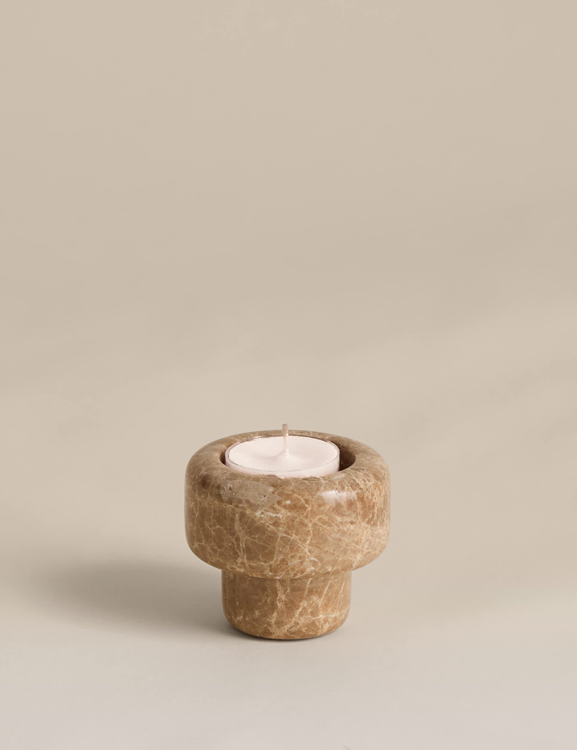 Marble hybrid candle holder with taper and tealight - British product