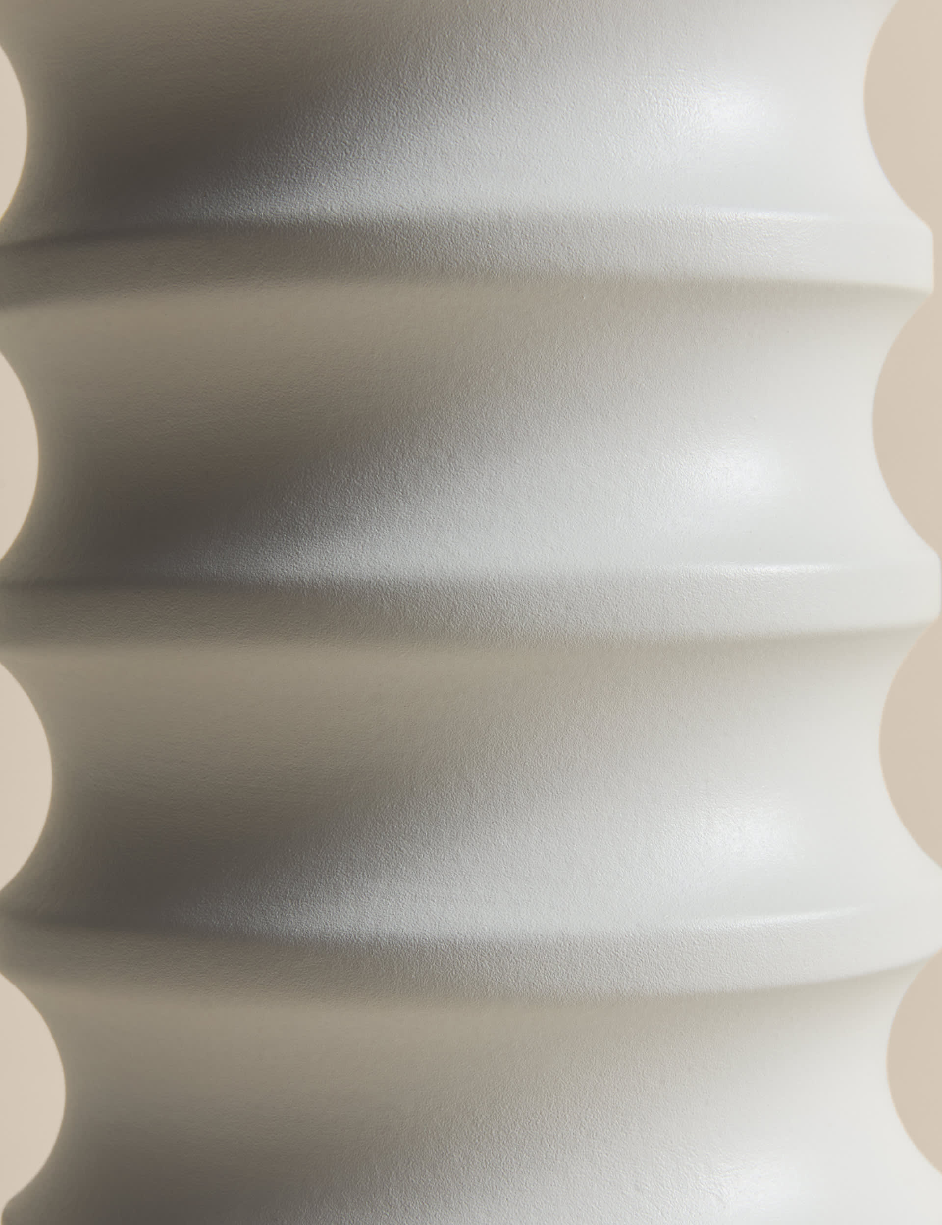 M&S X Kelly Hoppen tall ribbed ceramic vase 28.3 cm, imported from the UK