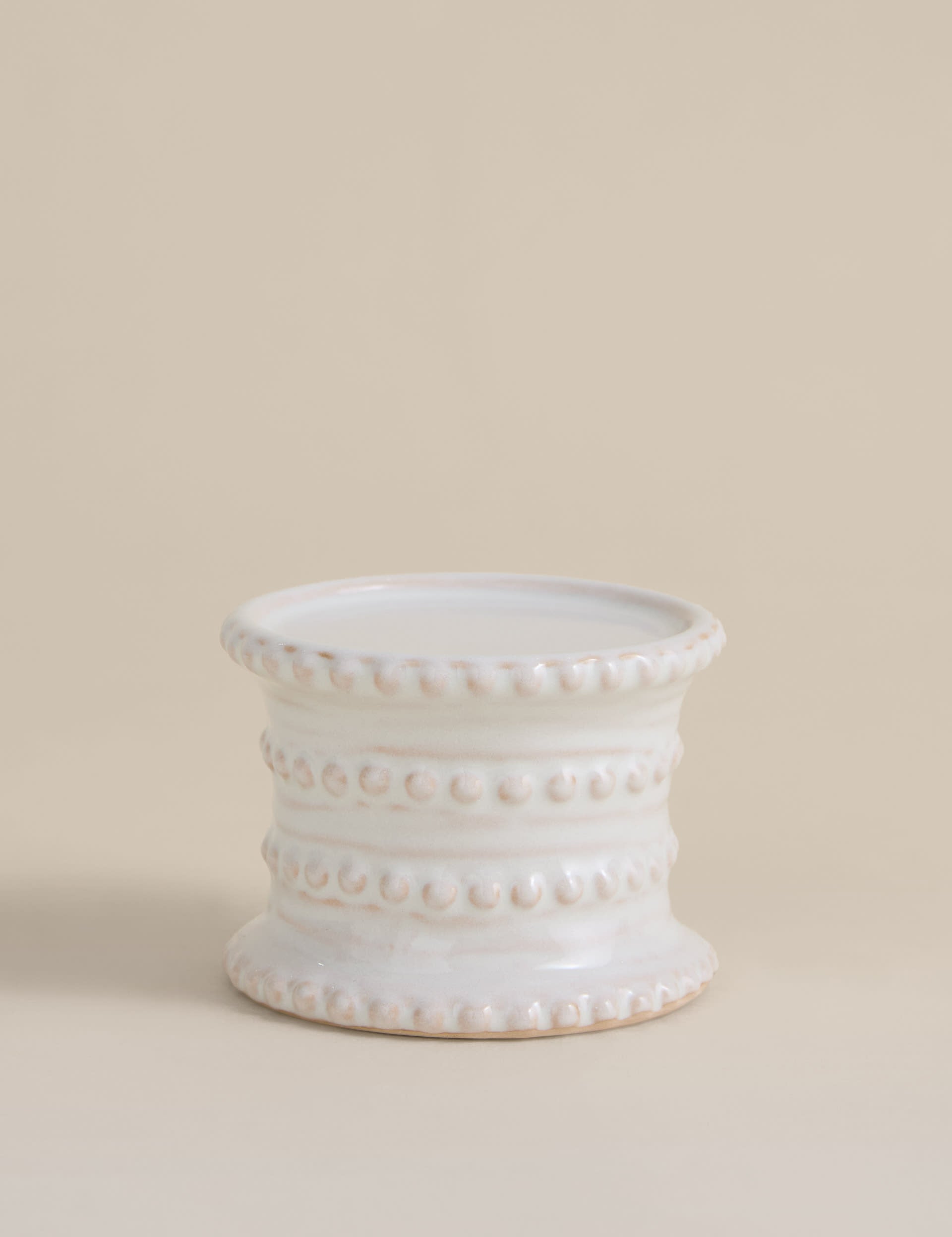 Bobble pillar candle holder ceramic 10cm - British product
