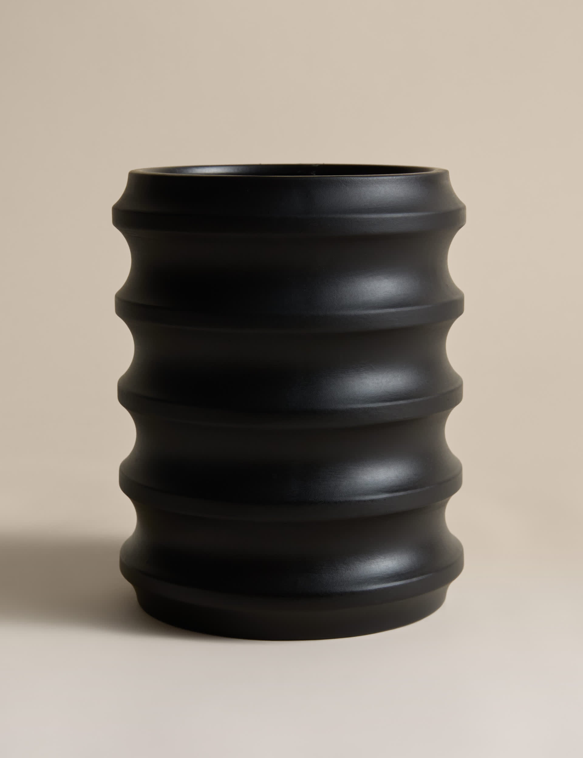M&S short ribbed ceramic vase 20 cm (British brand)