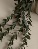 Artificial trailing boxwood in stripe ceramic pot - British product