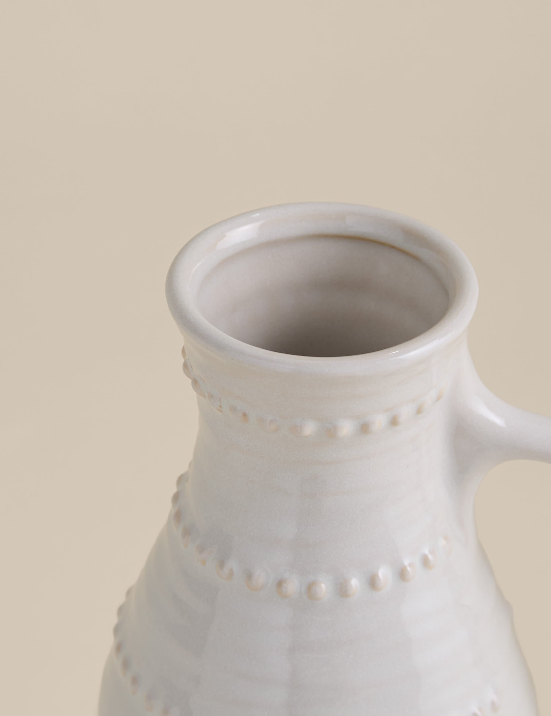 Bobble ceramic jug 31cm height textured design, imported from the UK