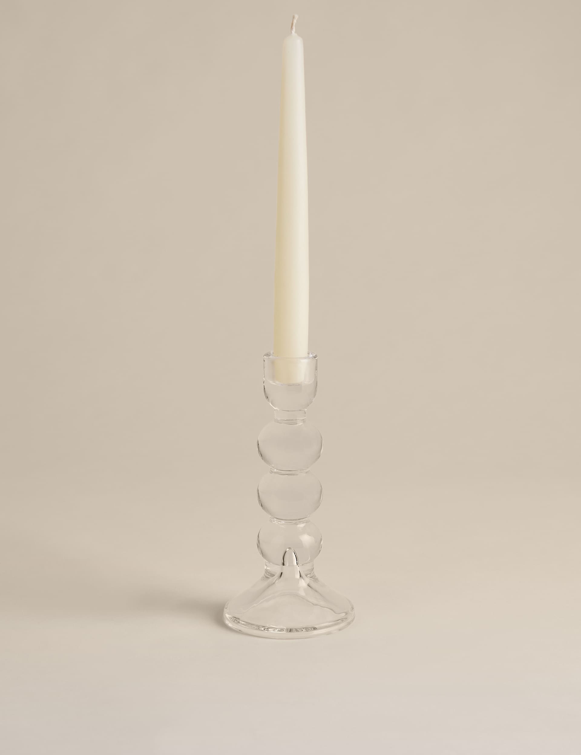 Glass bobble candle holder tall 18.5 cm, UK version
