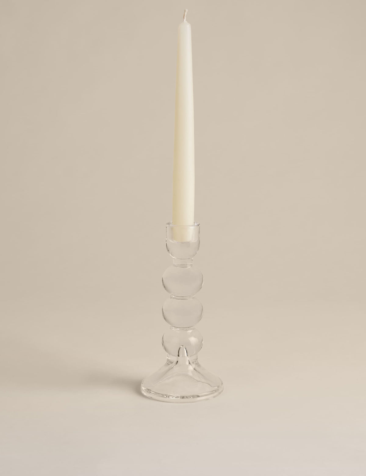 Glass bobble candle holder tall 18.5 cm, UK version