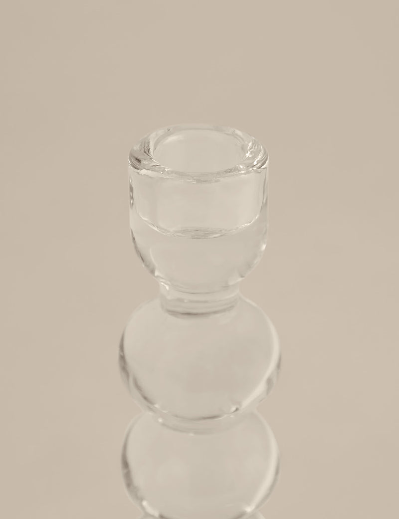 Glass bobble candle holder tall 18.5 cm, UK version