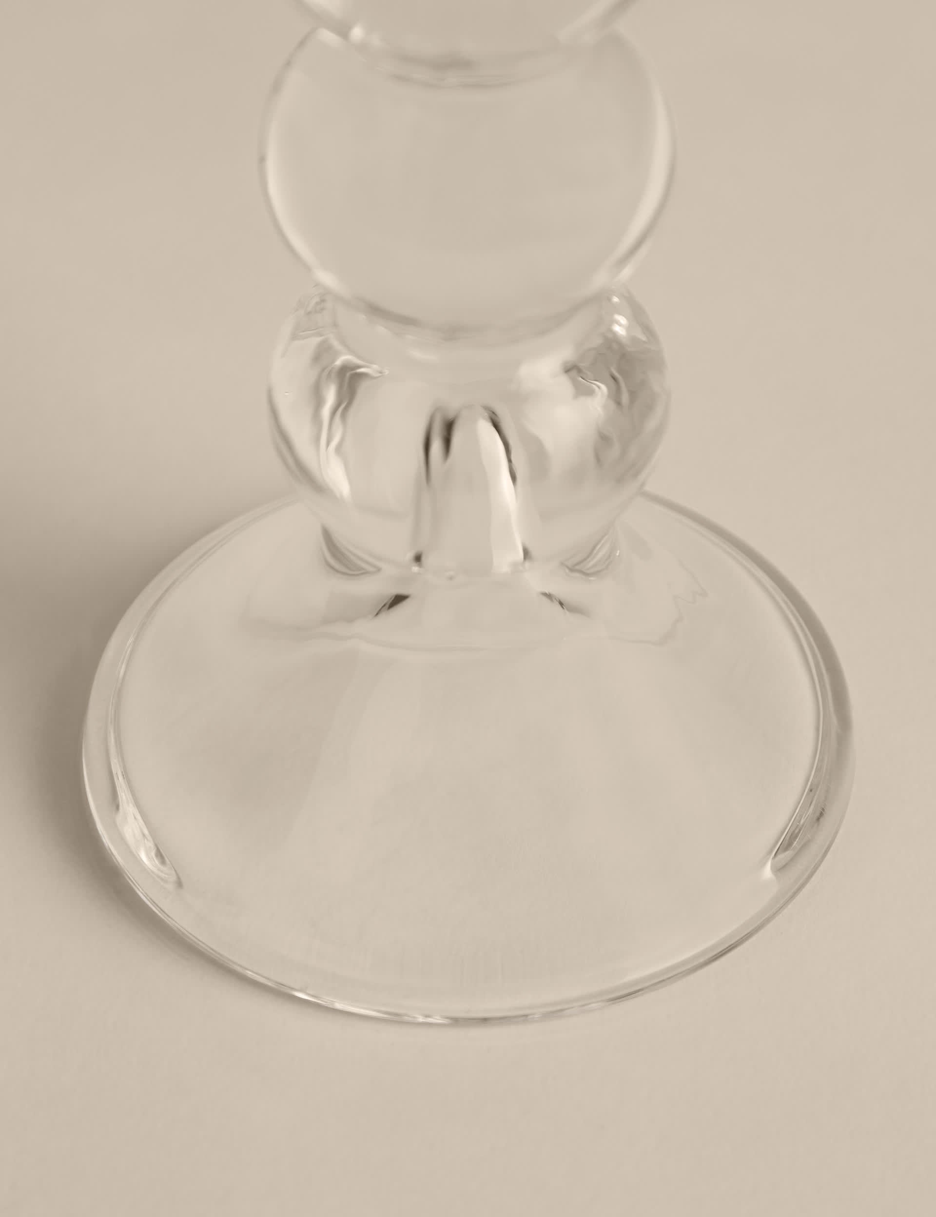 Glass bobble candle holder tall 18.5 cm, UK version