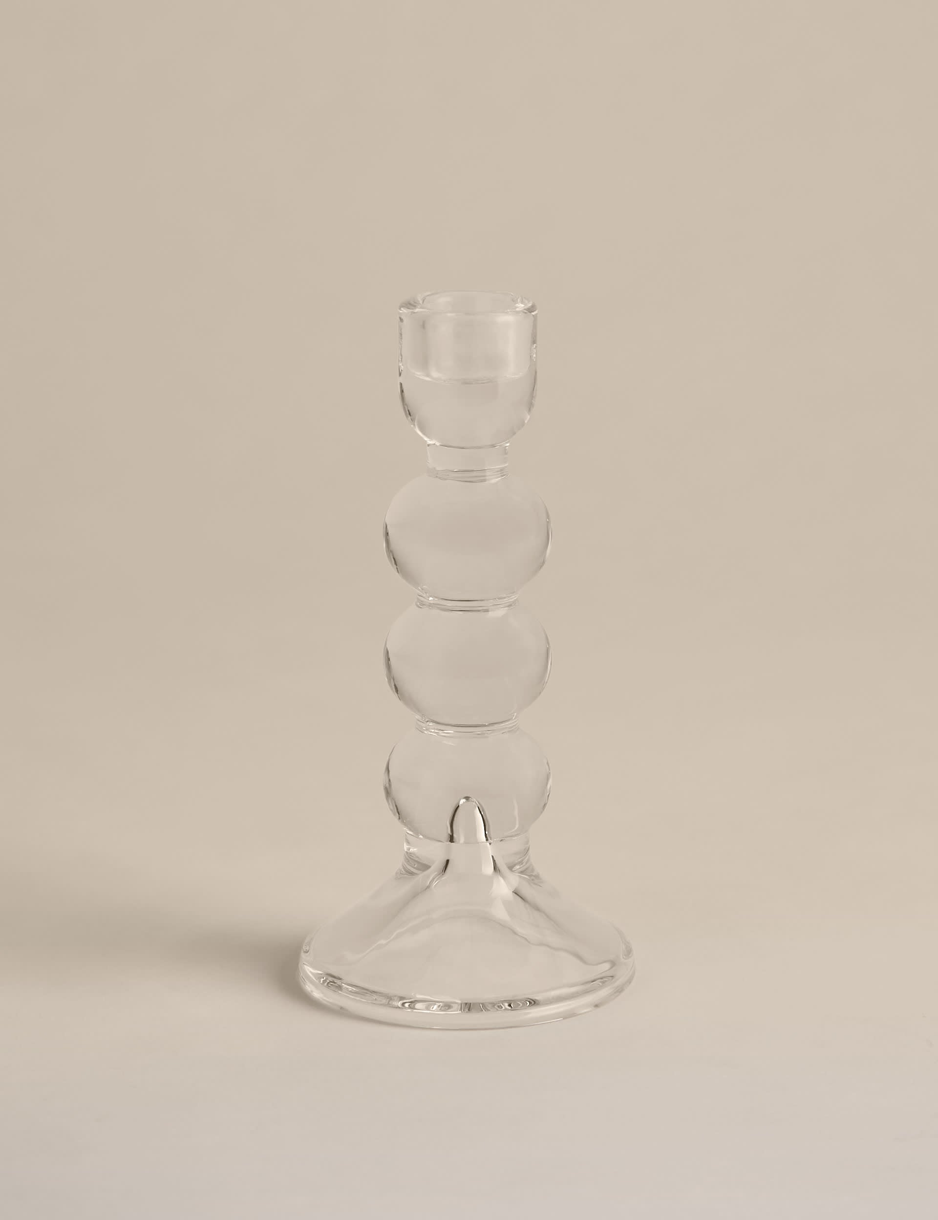 Glass bobble candle holder tall 18.5 cm, UK version