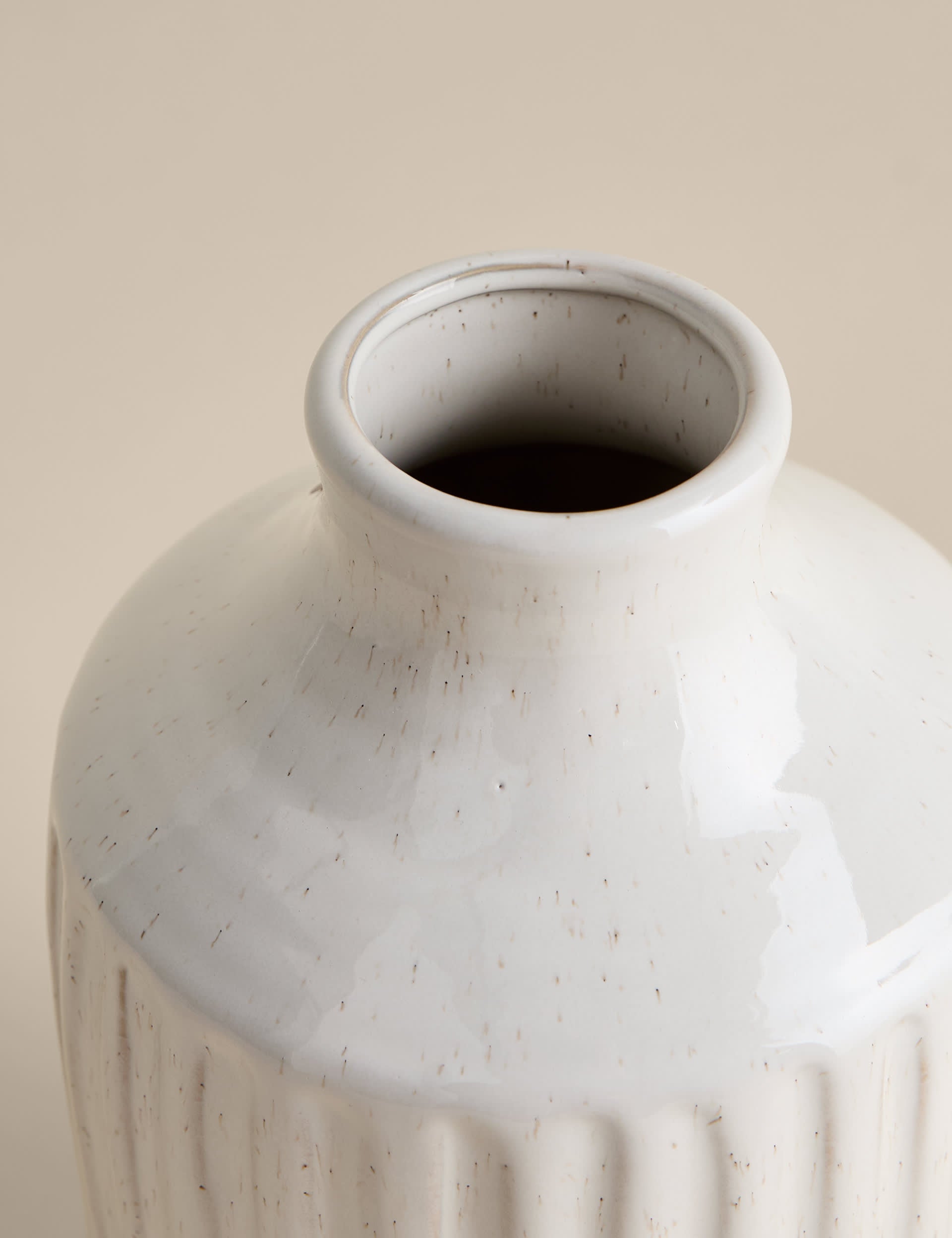 Tall ridged ceramic vase 30.2cm (British brand)
