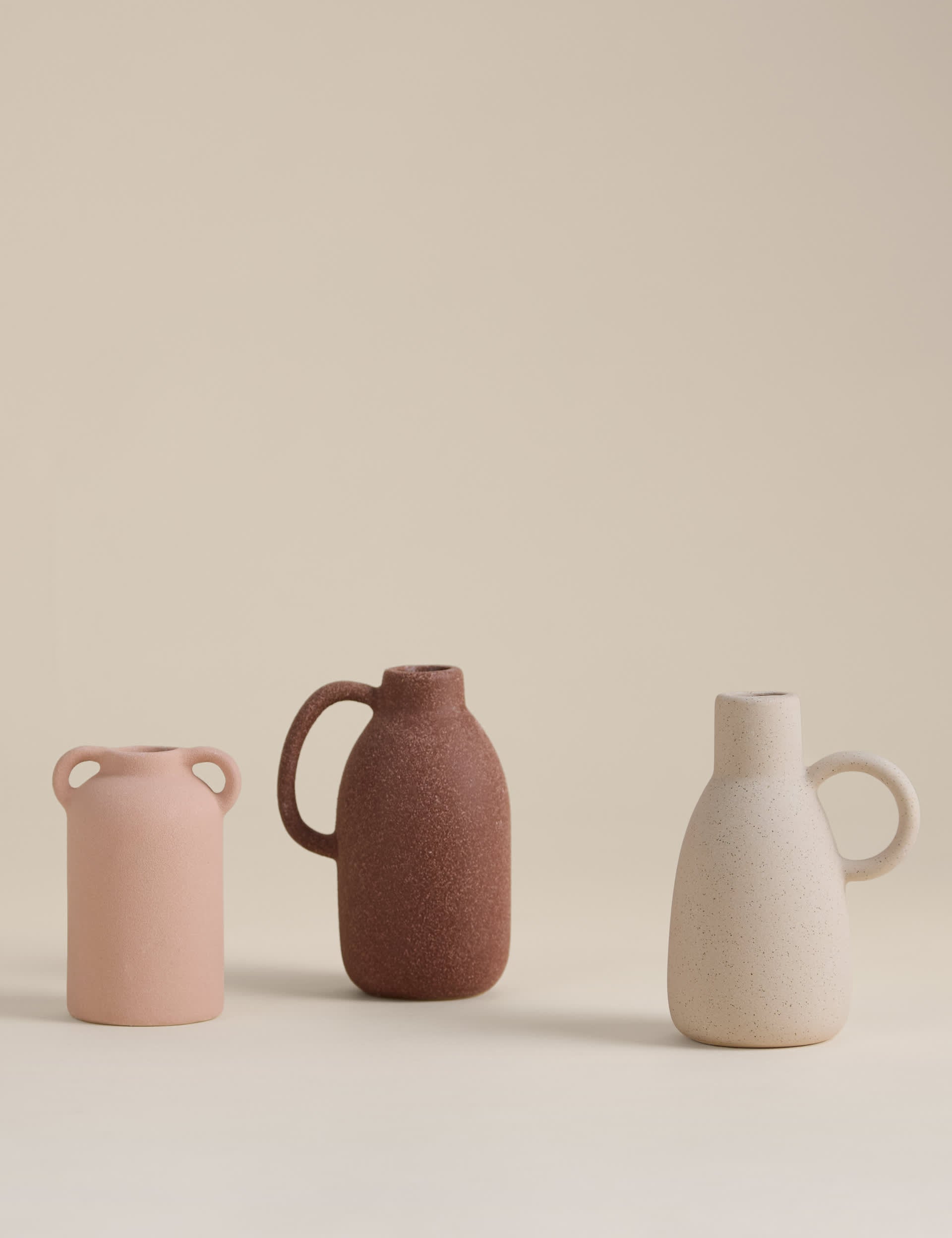 Ceramic neutral vases set of 3, Grecian style, UK version
