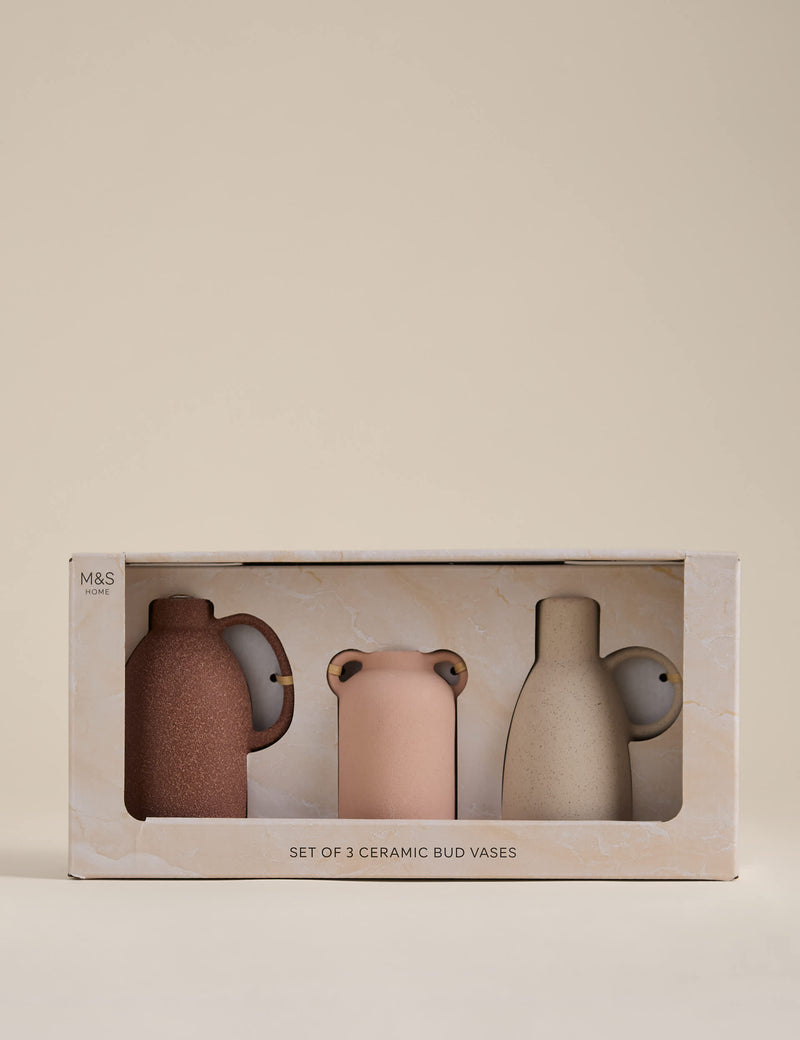 Ceramic neutral vases set of 3, Grecian style, UK version