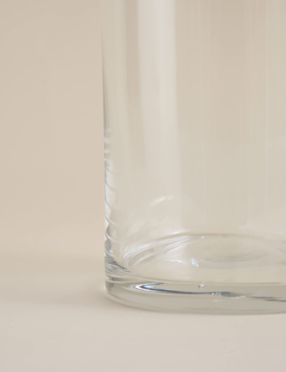 Medium frill top glass vase in cylinder shape - British product