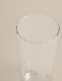 Large cylinder frill top glass vase (British brand)