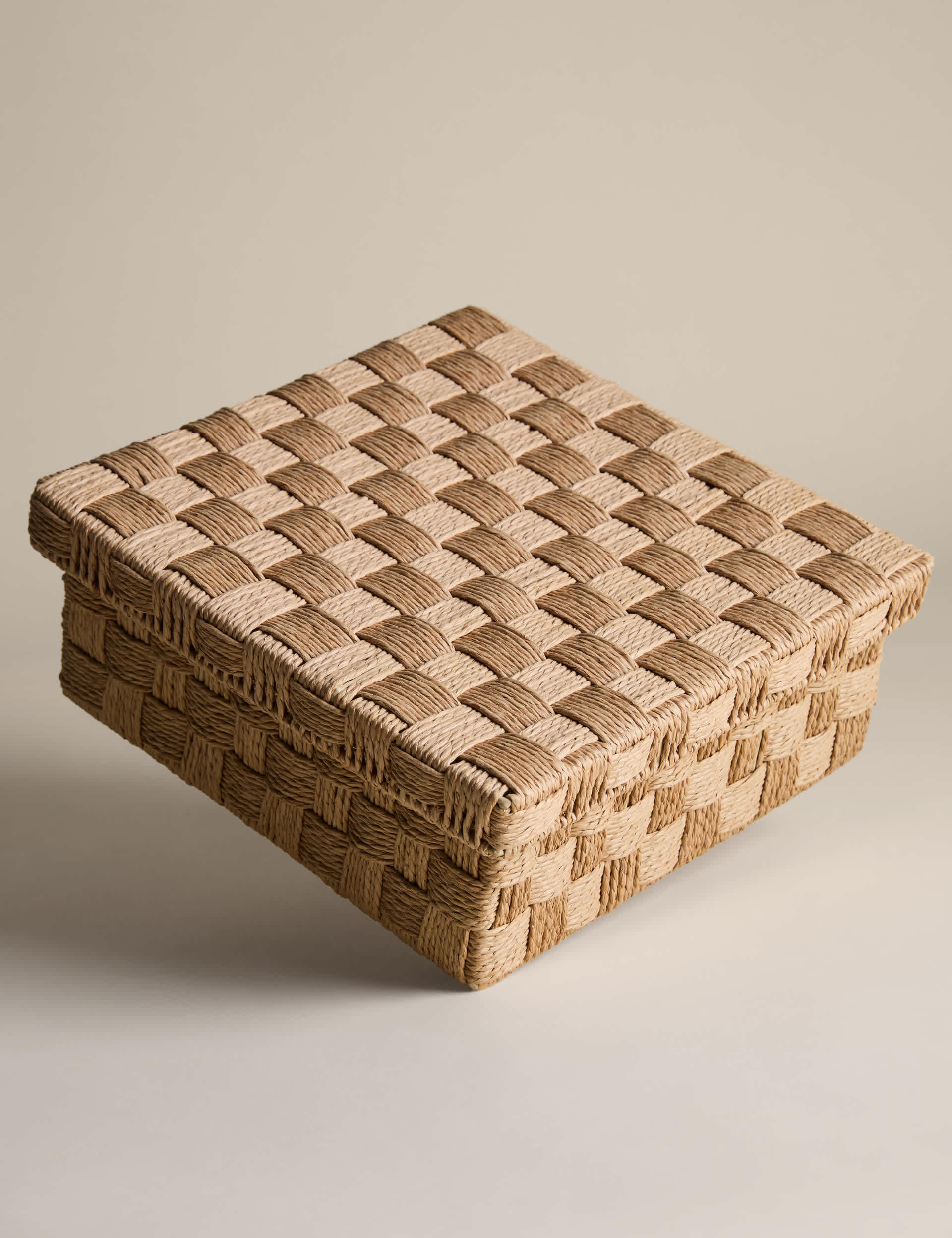 Woven String Storage Box Medium Square 30cm (British brand)