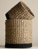 Set of 2 raffia and seagrass baskets for home storage, UK version