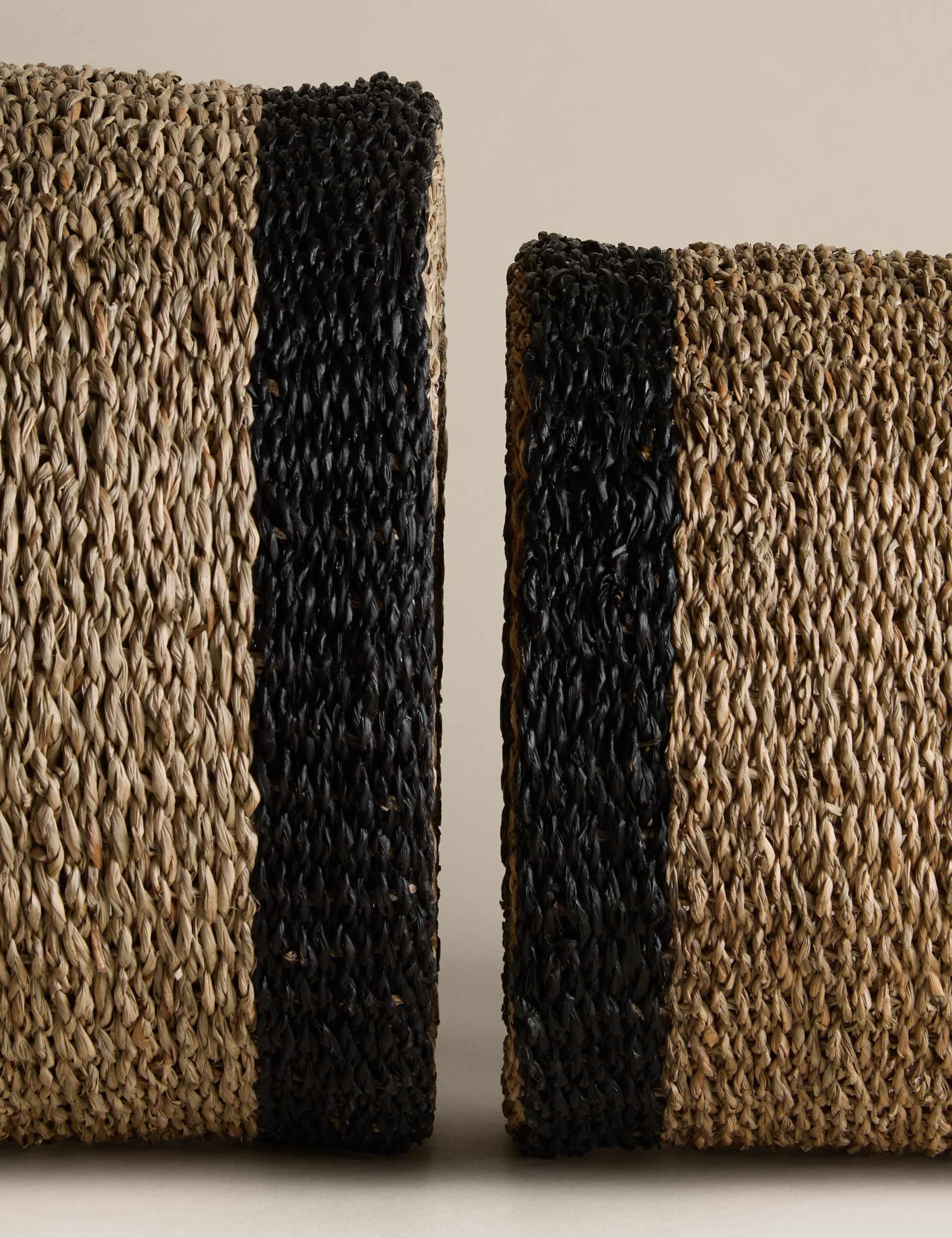 Set of 2 Raffia & Seagrass Large Baskets