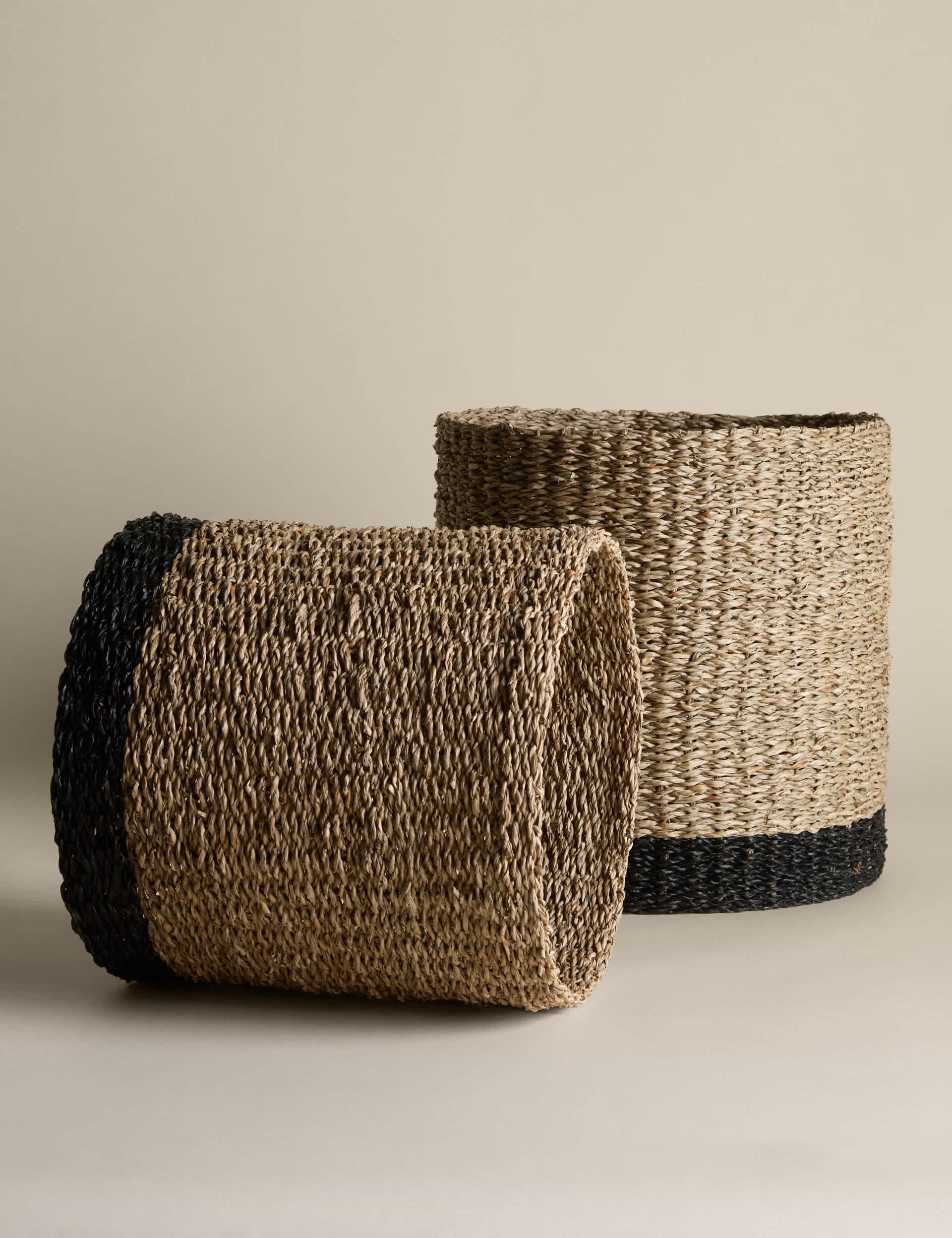 Set of 2 Raffia & Seagrass Large Baskets