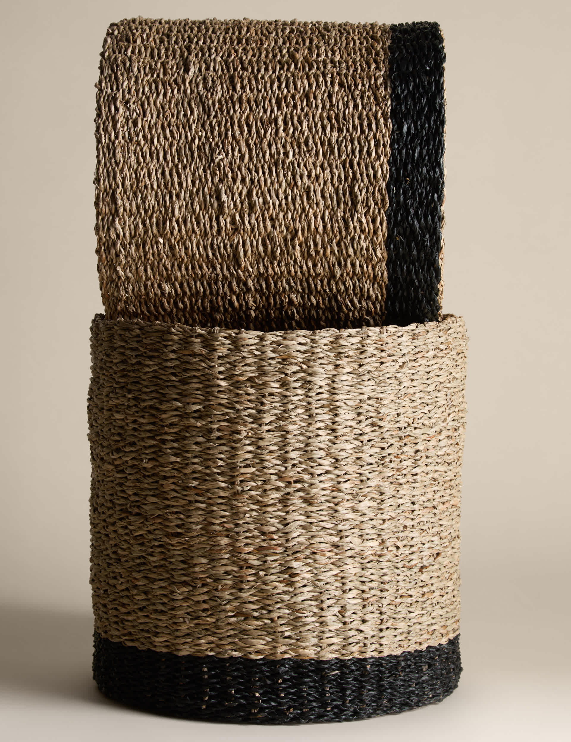 Set of 2 Raffia & Seagrass Large Baskets
