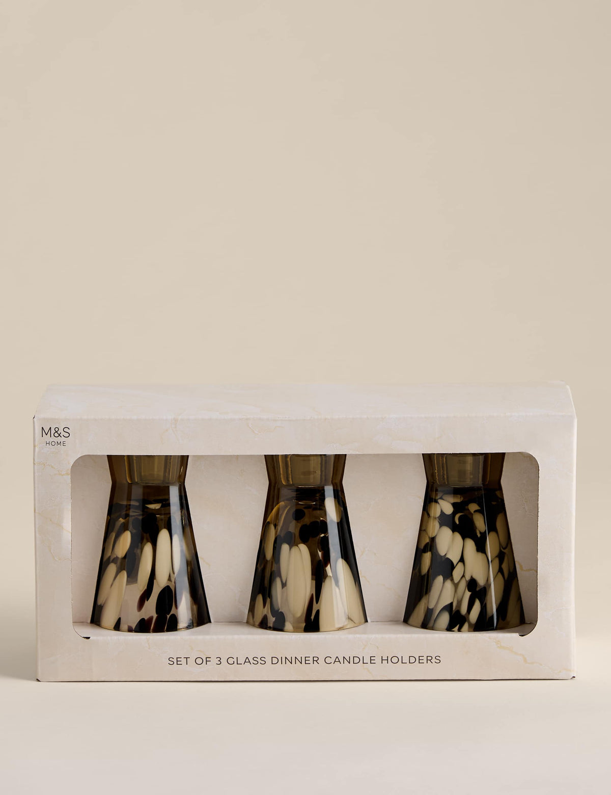 Set of three animal confetti candle holders (British brand)