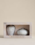 Set of two mini ceramic bow vases, imported from the UK