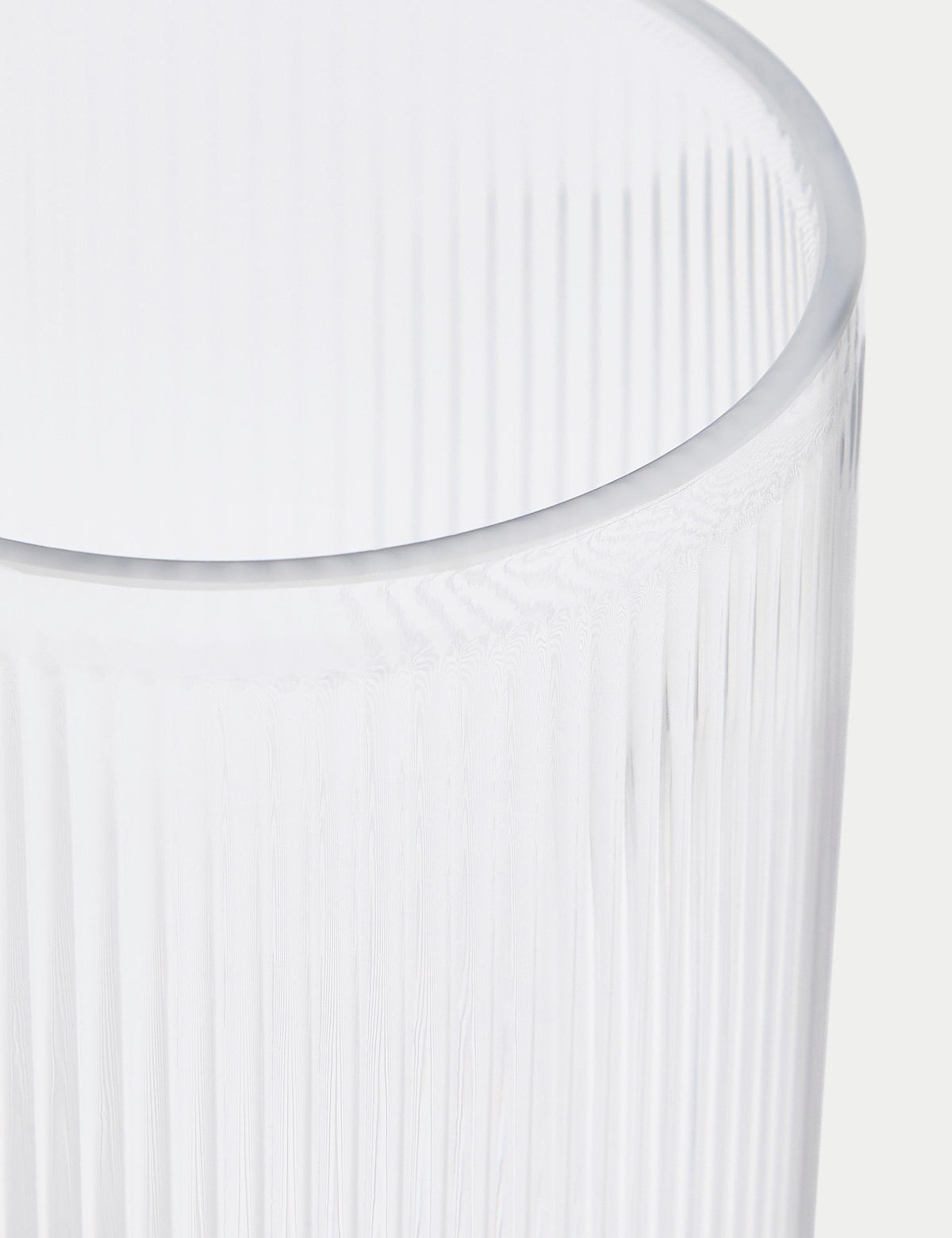 Ribbed Glass Cylinder Vase