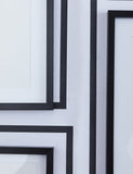 Set of 11 wood photo frames in multiple sizes (British brand)