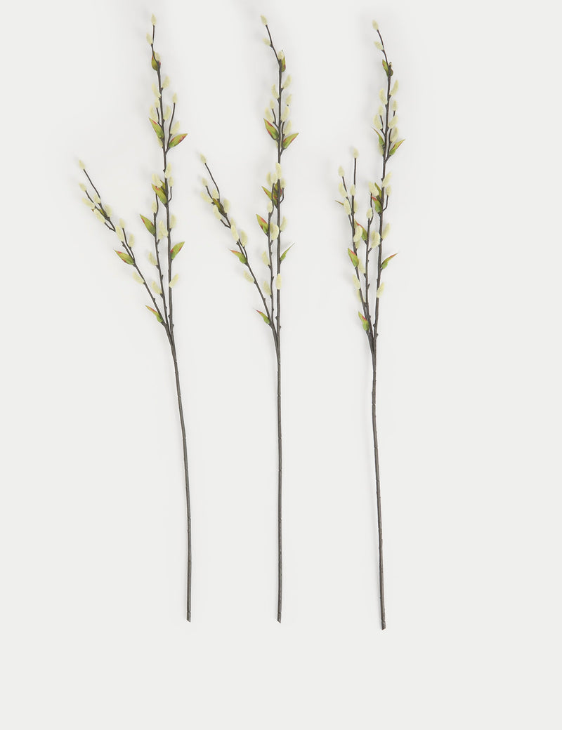 Set of three artificial willow single stems, 91.4 cm tall (British brand)