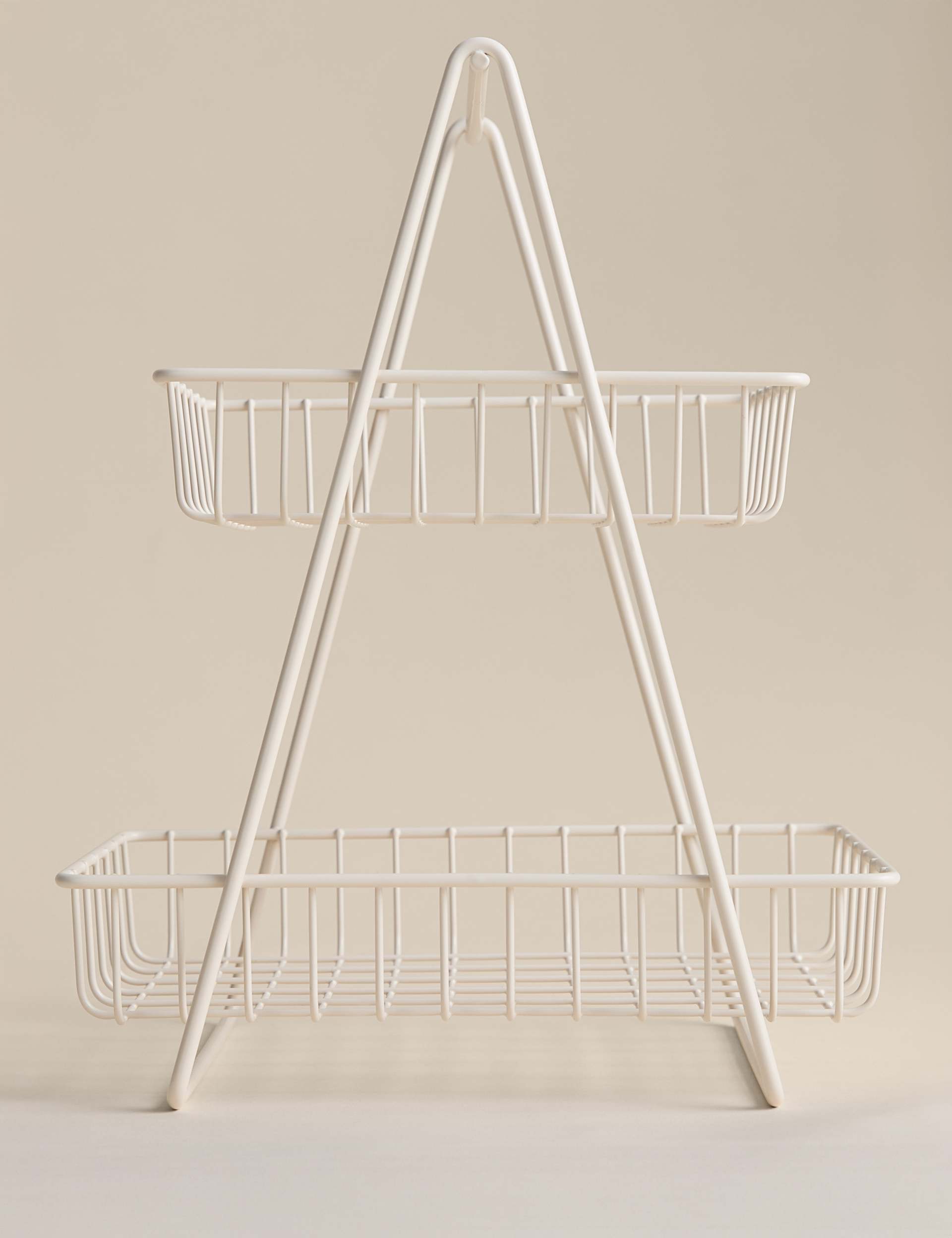 Two-tiered metal wire storage basket for kitchen, imported from the UK