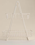 Two-tiered metal wire storage basket for kitchen, imported from the UK