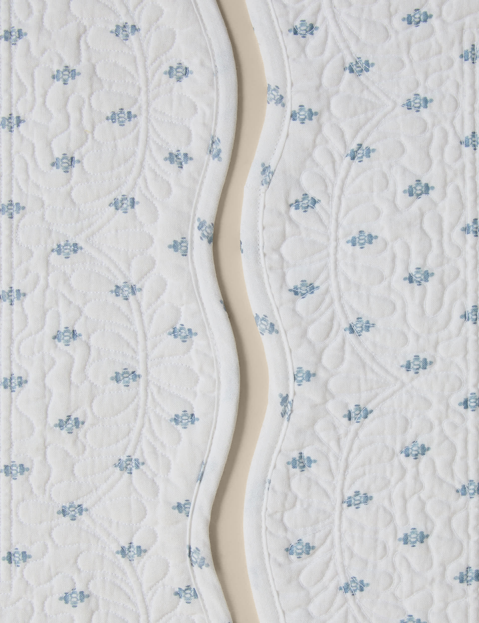Pure cotton quilted coastal placemats set of 2 (British brand)