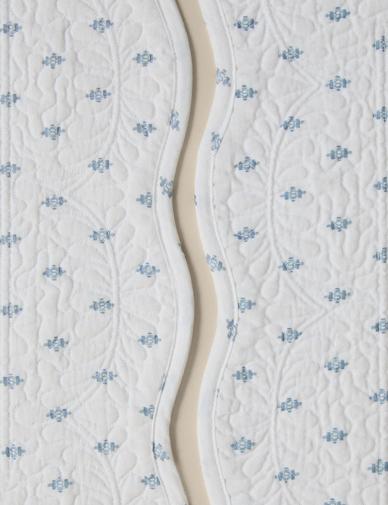 Pure cotton quilted coastal placemats set of 2 (British brand)