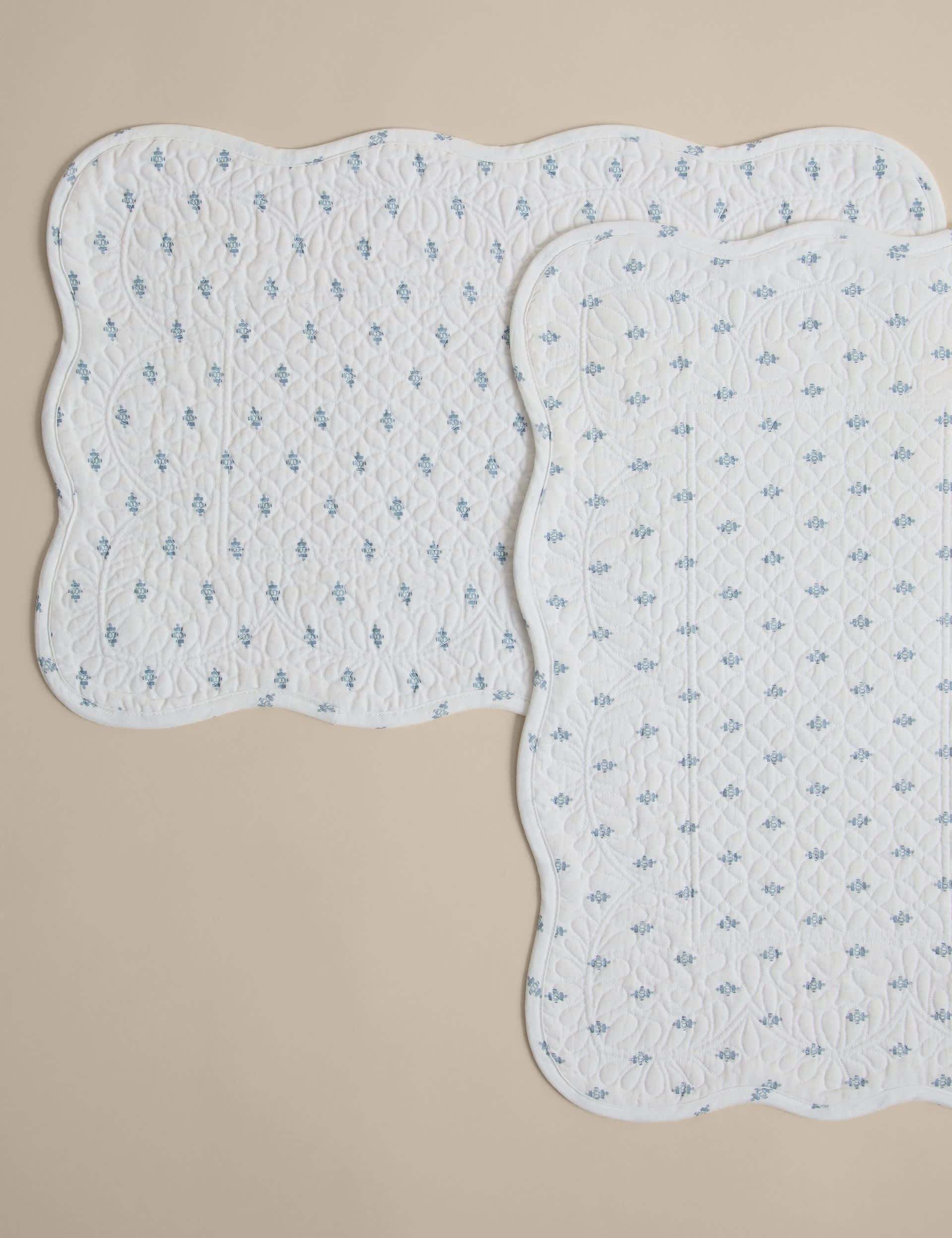 Pure cotton quilted coastal placemats set of 2 (British brand)