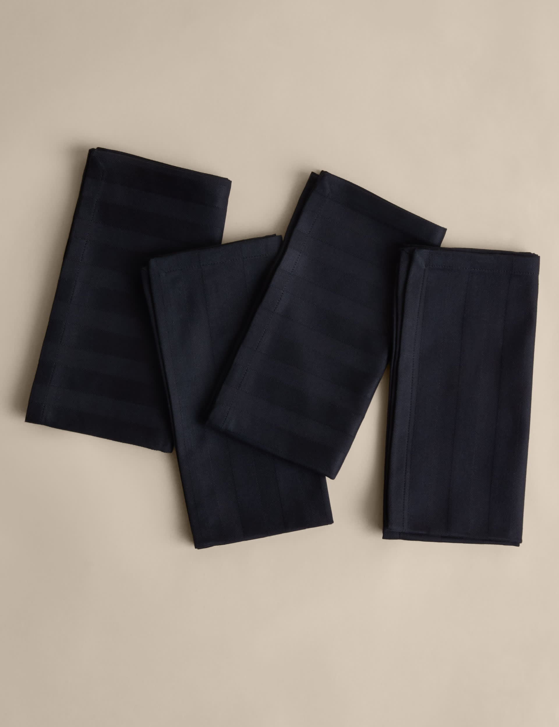 Pure cotton sateen striped napkins set of 4 (British brand)