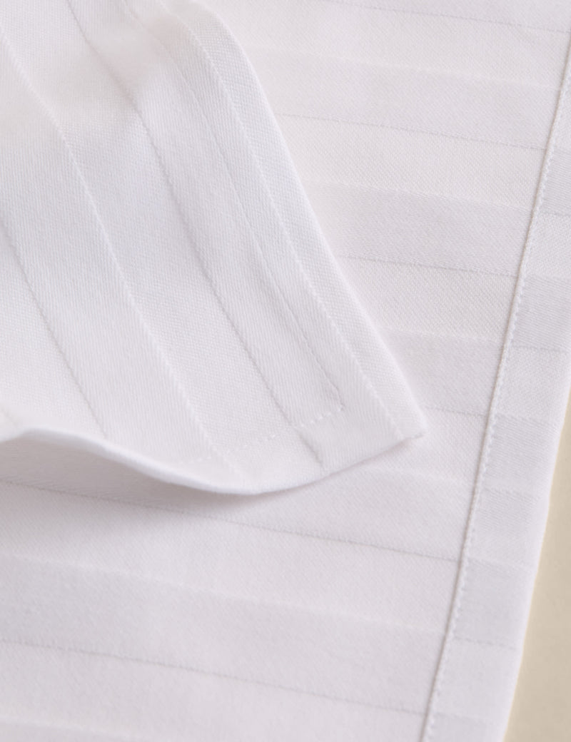 M&S Set of 4 Pure Cotton Sateen Striped Napkins