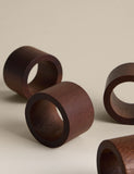 Acacia wood napkin rings 4 pack (British brand)
