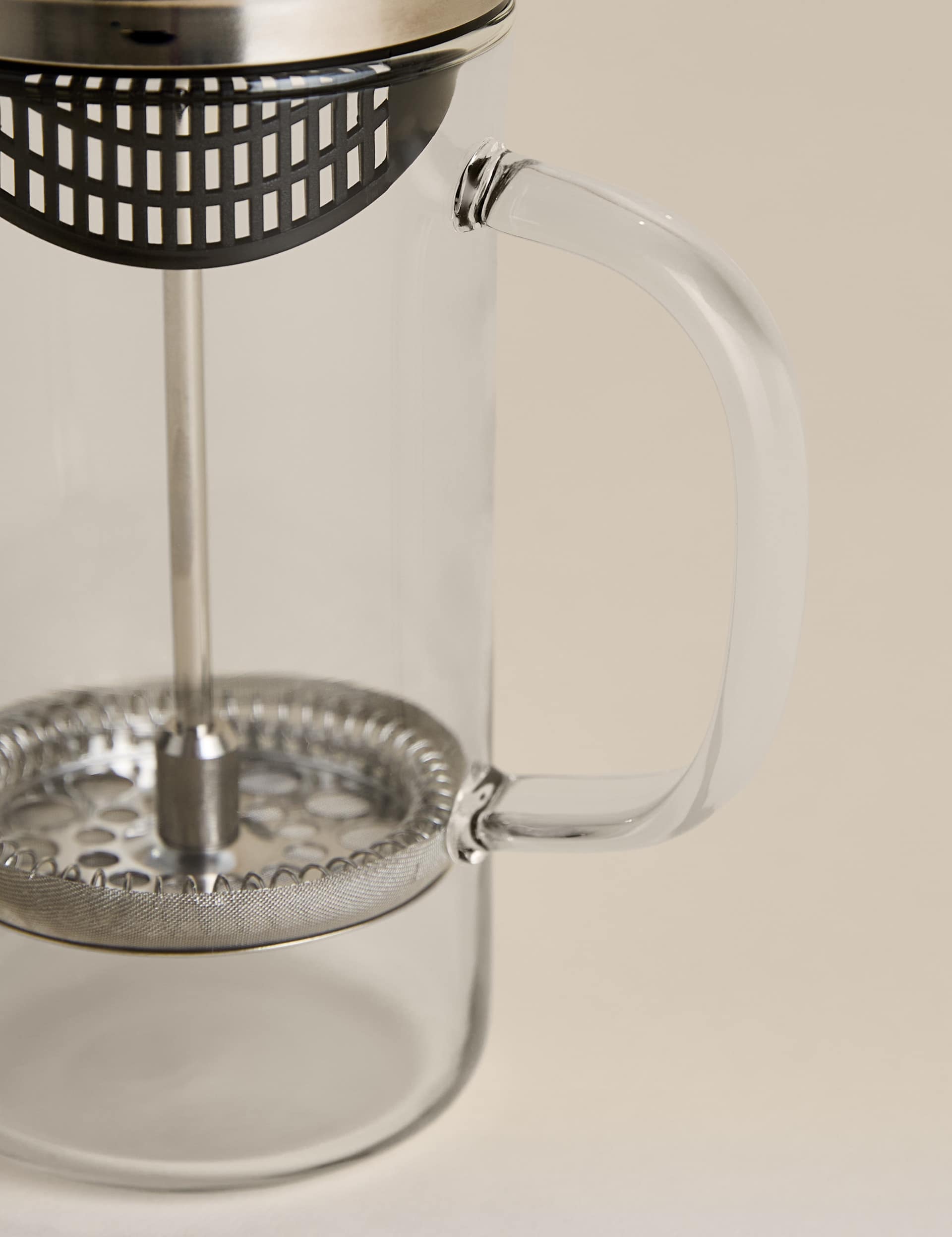 3 cup glass cafetiere with plunger, UK version