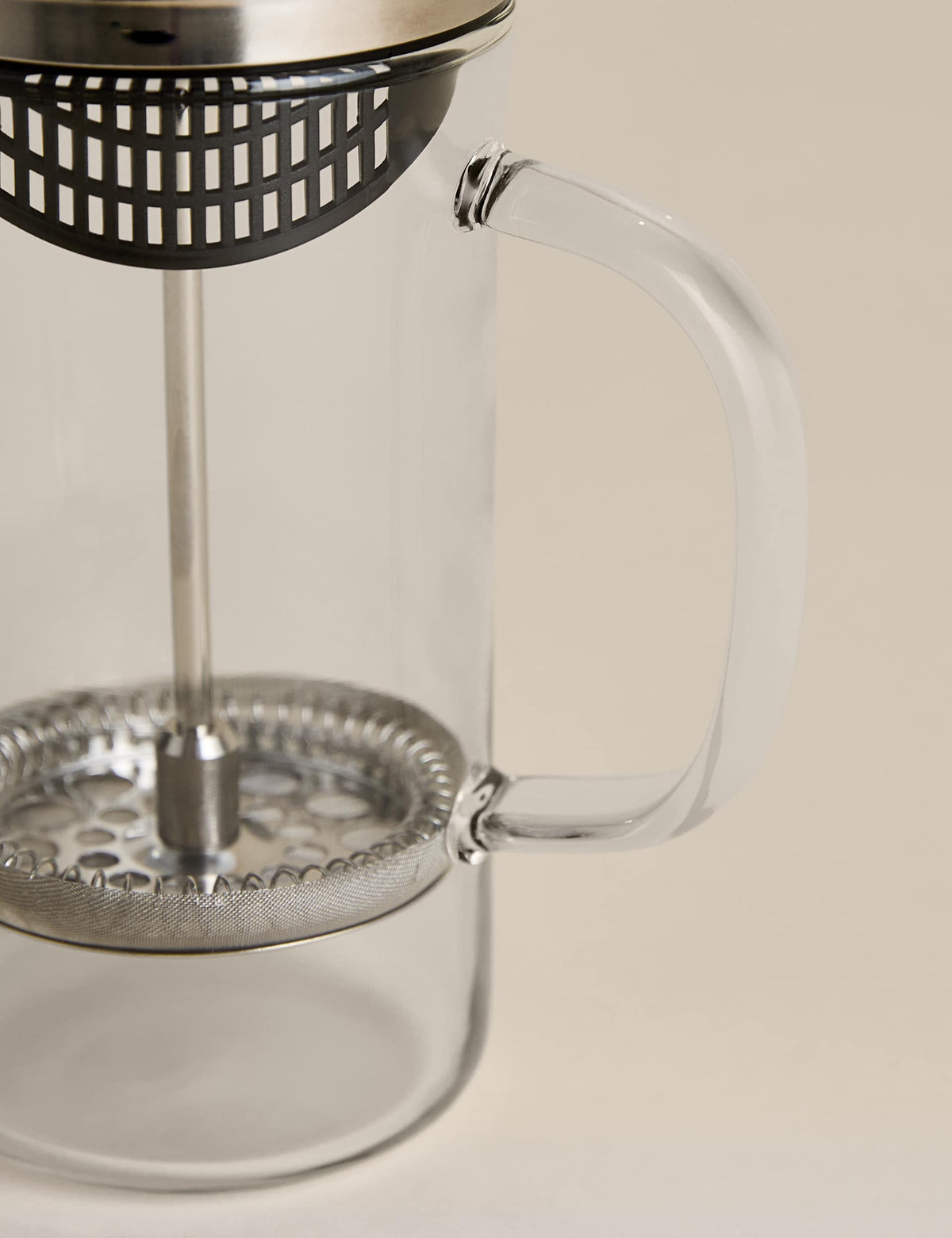 3 cup glass cafetiere with plunger, UK version