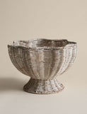 Rattan scallop footed bowl for home decor (British brand)