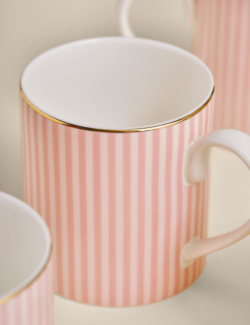 Hampton stripe mugs set of four (British brand)