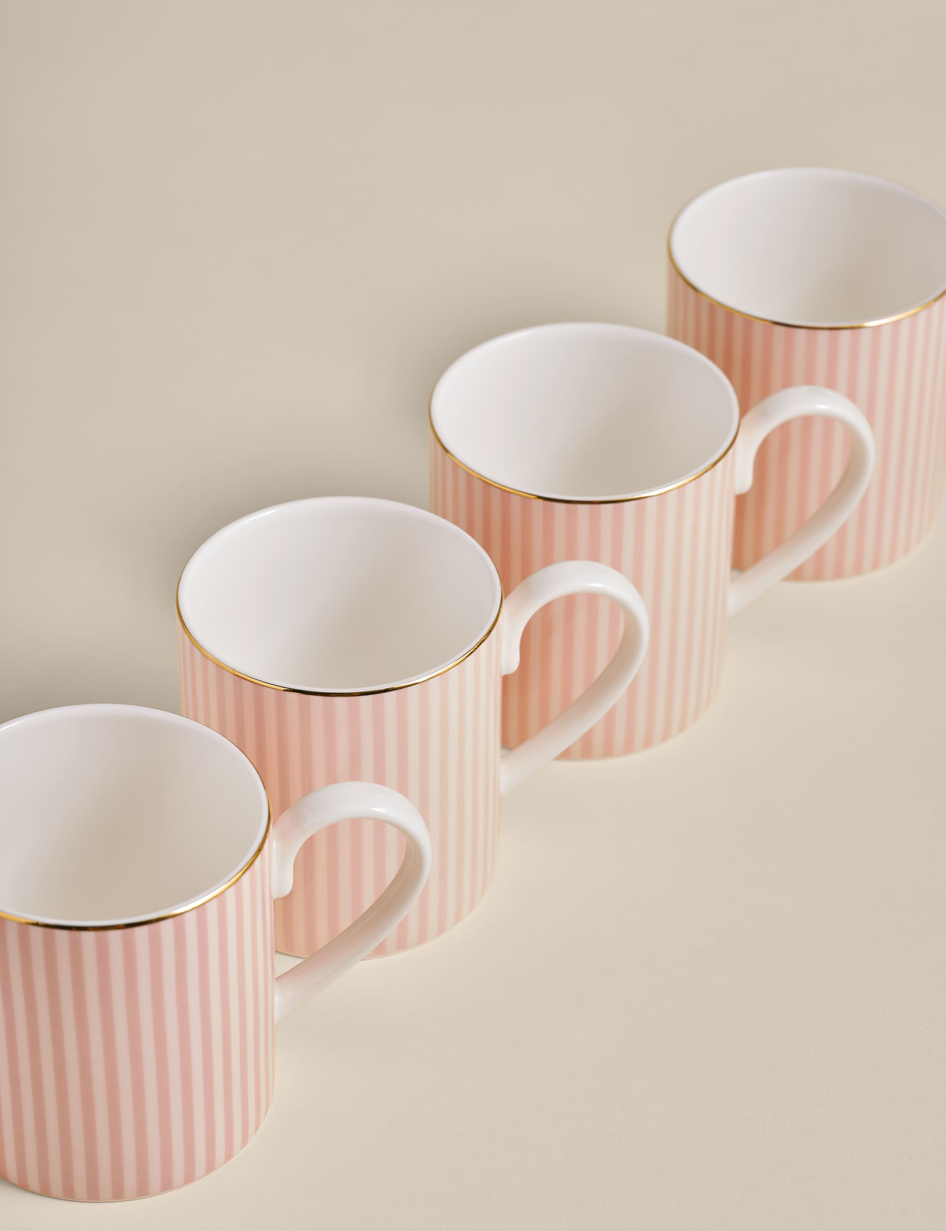 Hampton stripe mugs set of four (British brand)