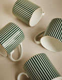 Hampton stripe mugs set of four (British brand)