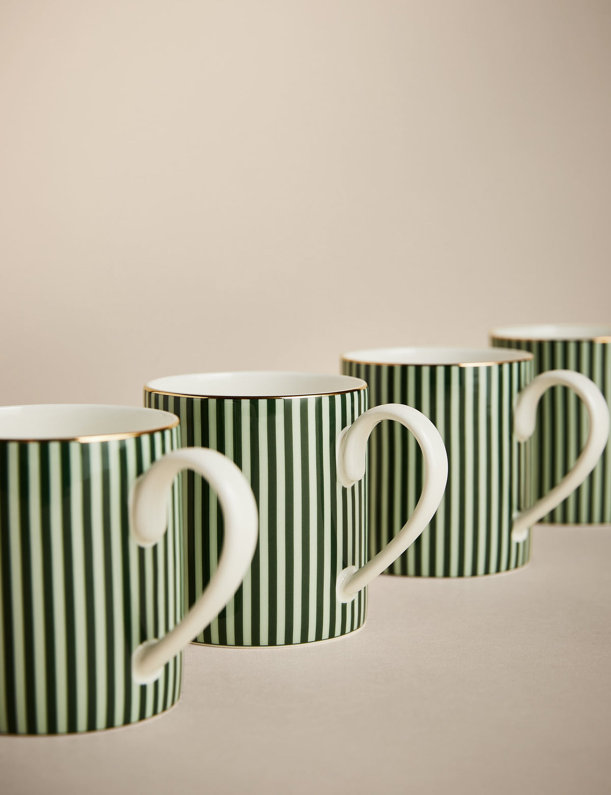 Hampton Stripe Mugs Set of 4