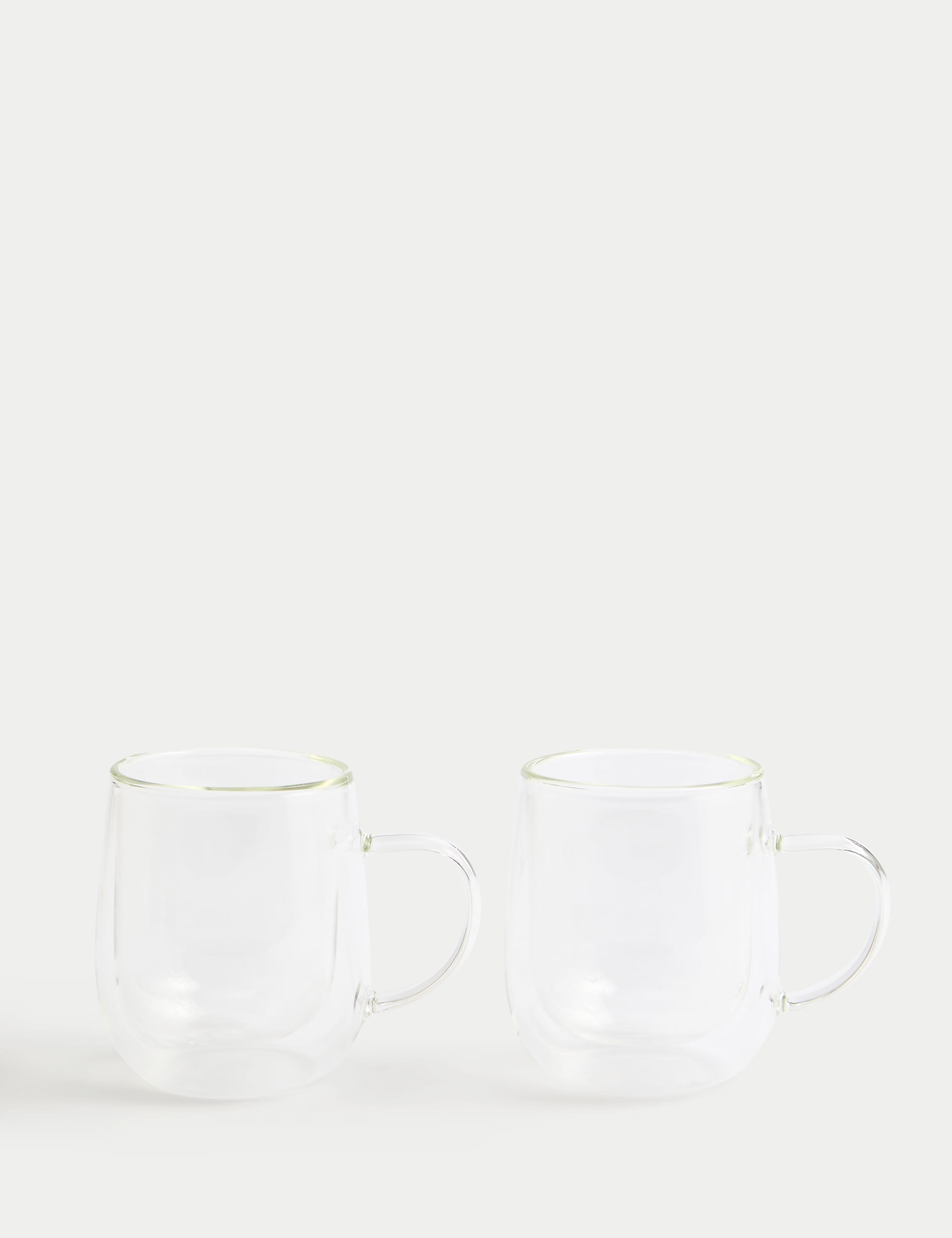 Set of 2 double wall glass mugs 265ml, UK version