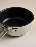 Stainless steel 14cm milk pan with pouring spout, UK version