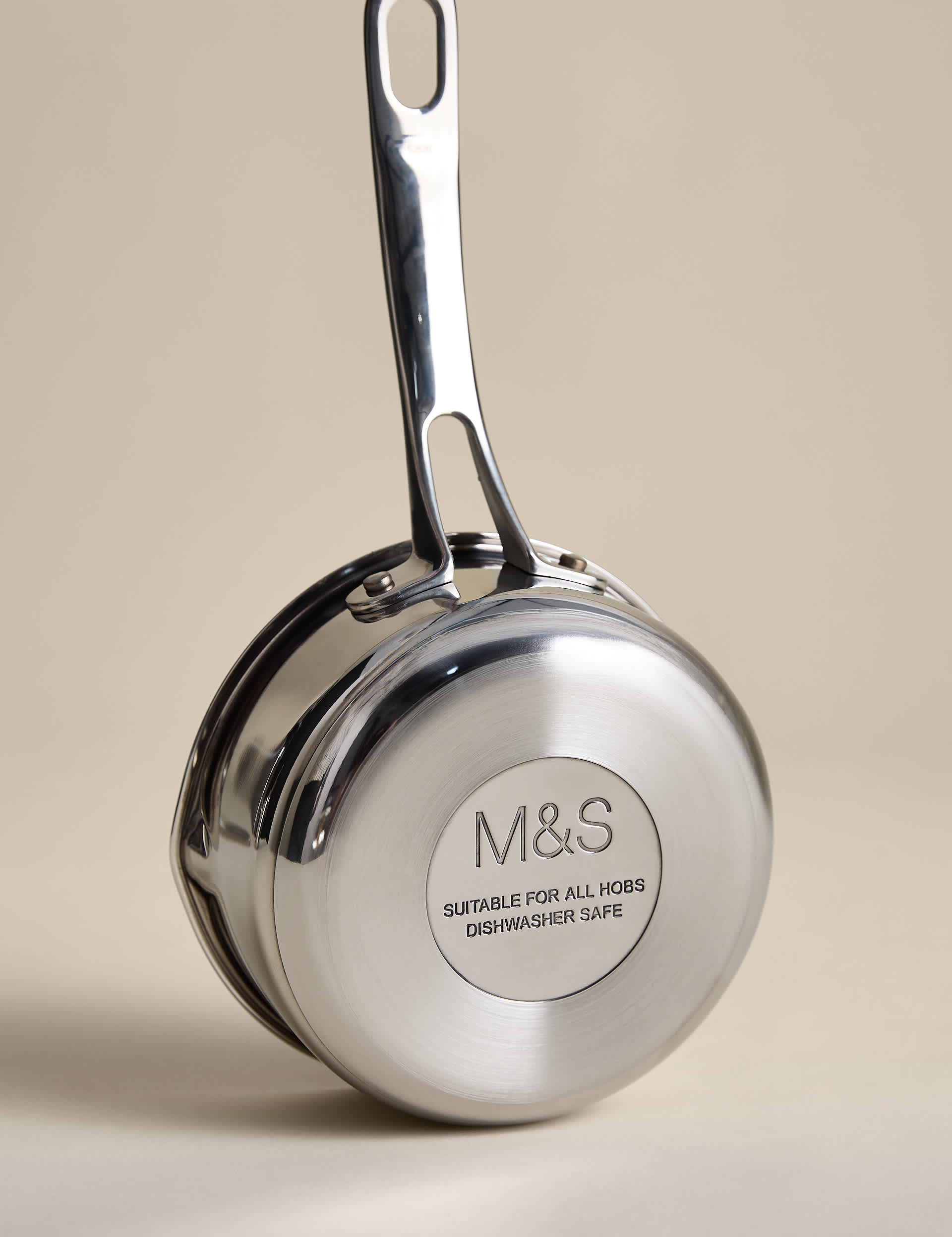 Stainless steel 14cm milk pan with pouring spout, UK version
