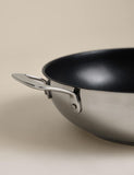 Stainless steel 30cm wok, imported from the UK