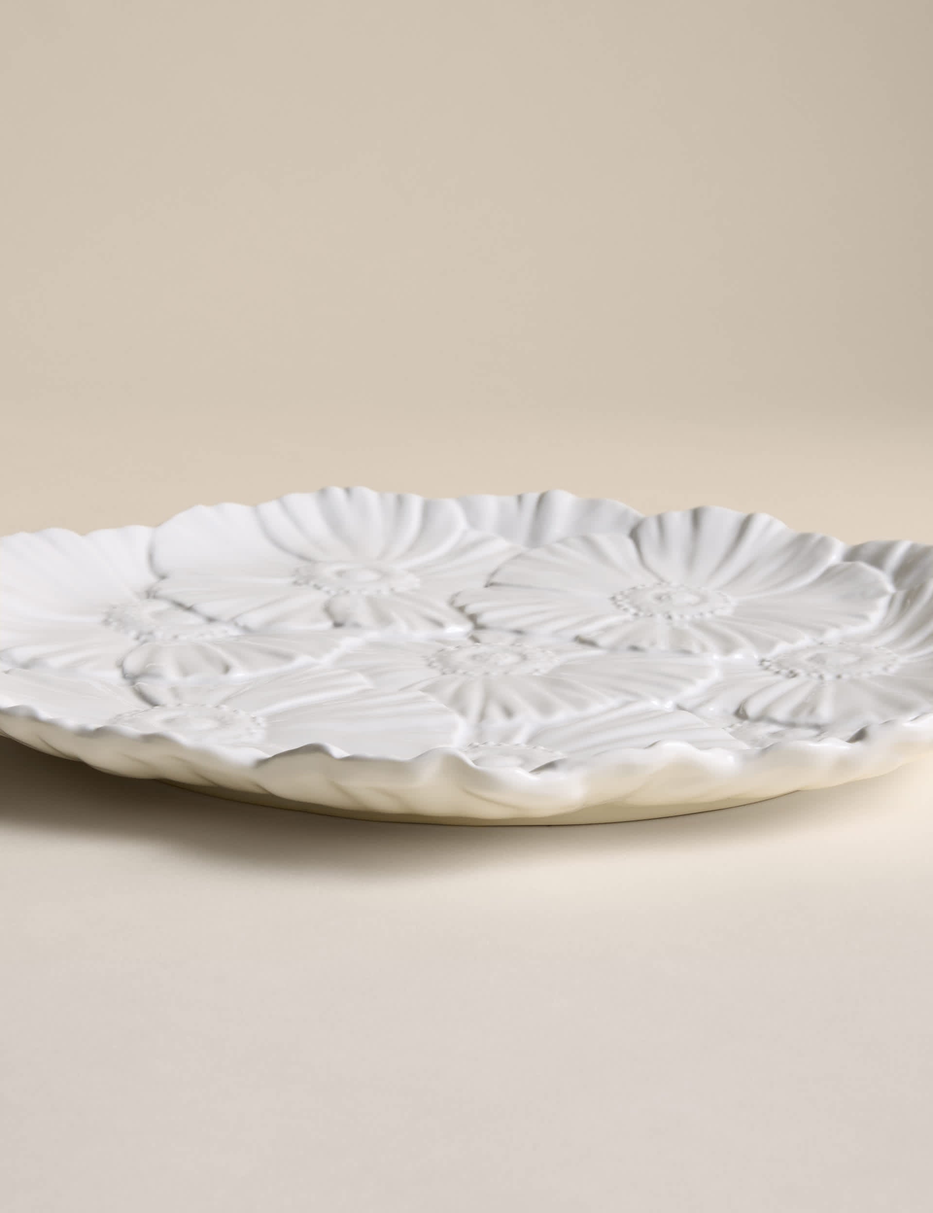 Floral stoneware serving platter 35.5cm, UK version