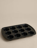 Carbon steel non-stick muffin tray 12 cups, UK version