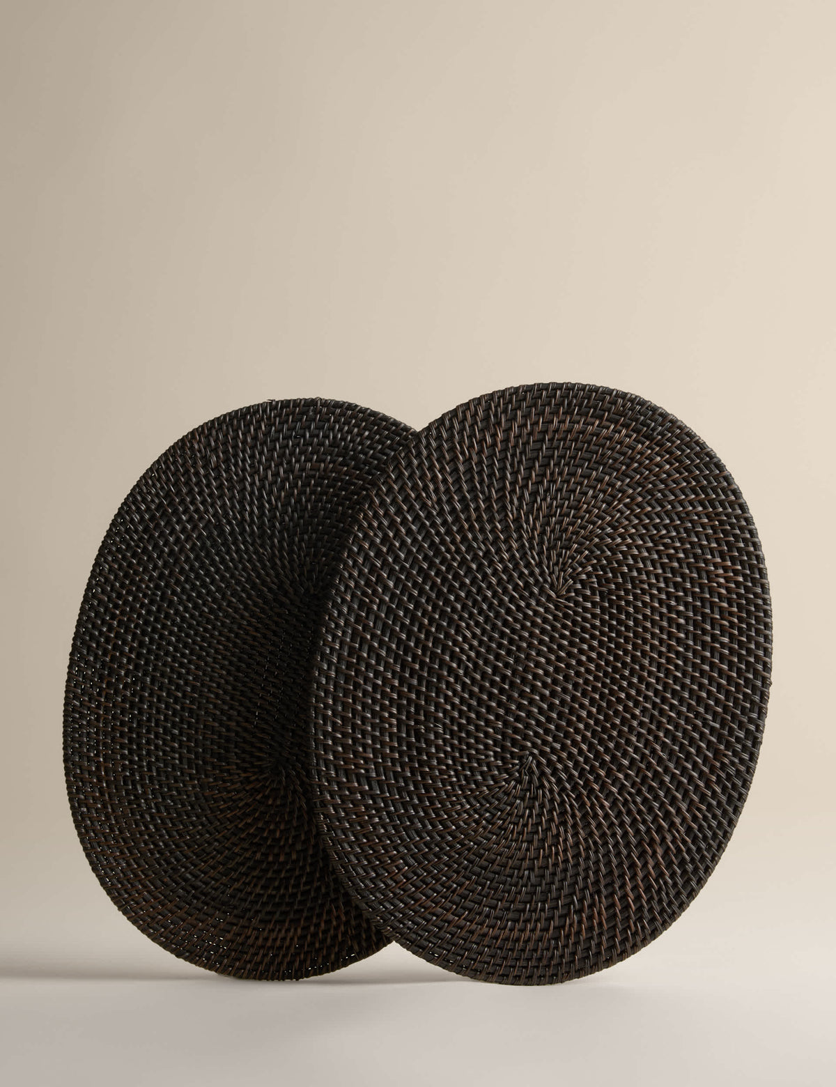Rattan woven oval placemats 40cm pair, UK version
