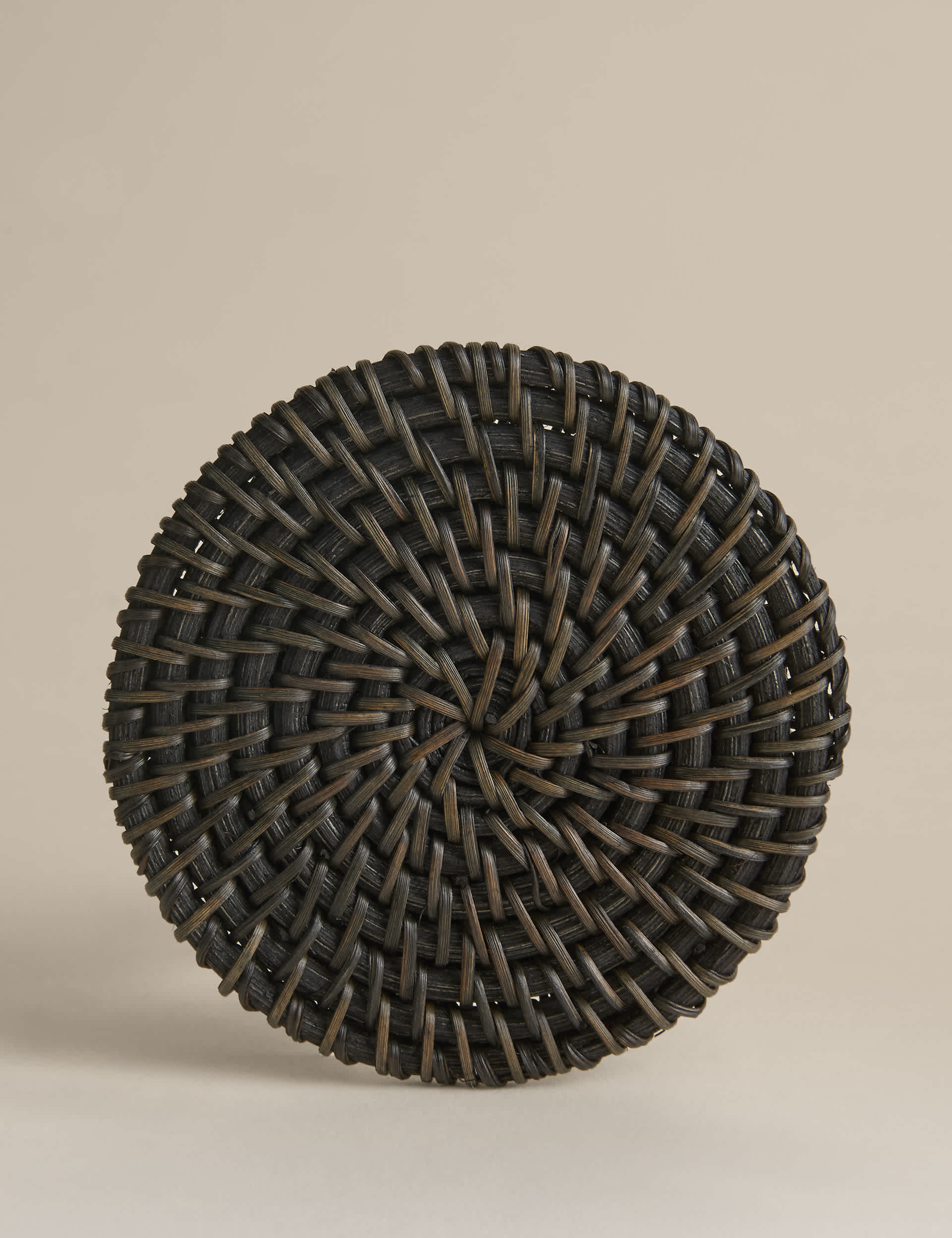 Rattan oval coasters set with holder, imported from the UK