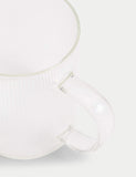 Ribbed glass milk jug, imported from the UK